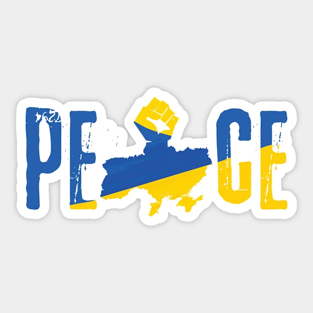 Peace Ukraine Flag Design Sticker by Teewyld